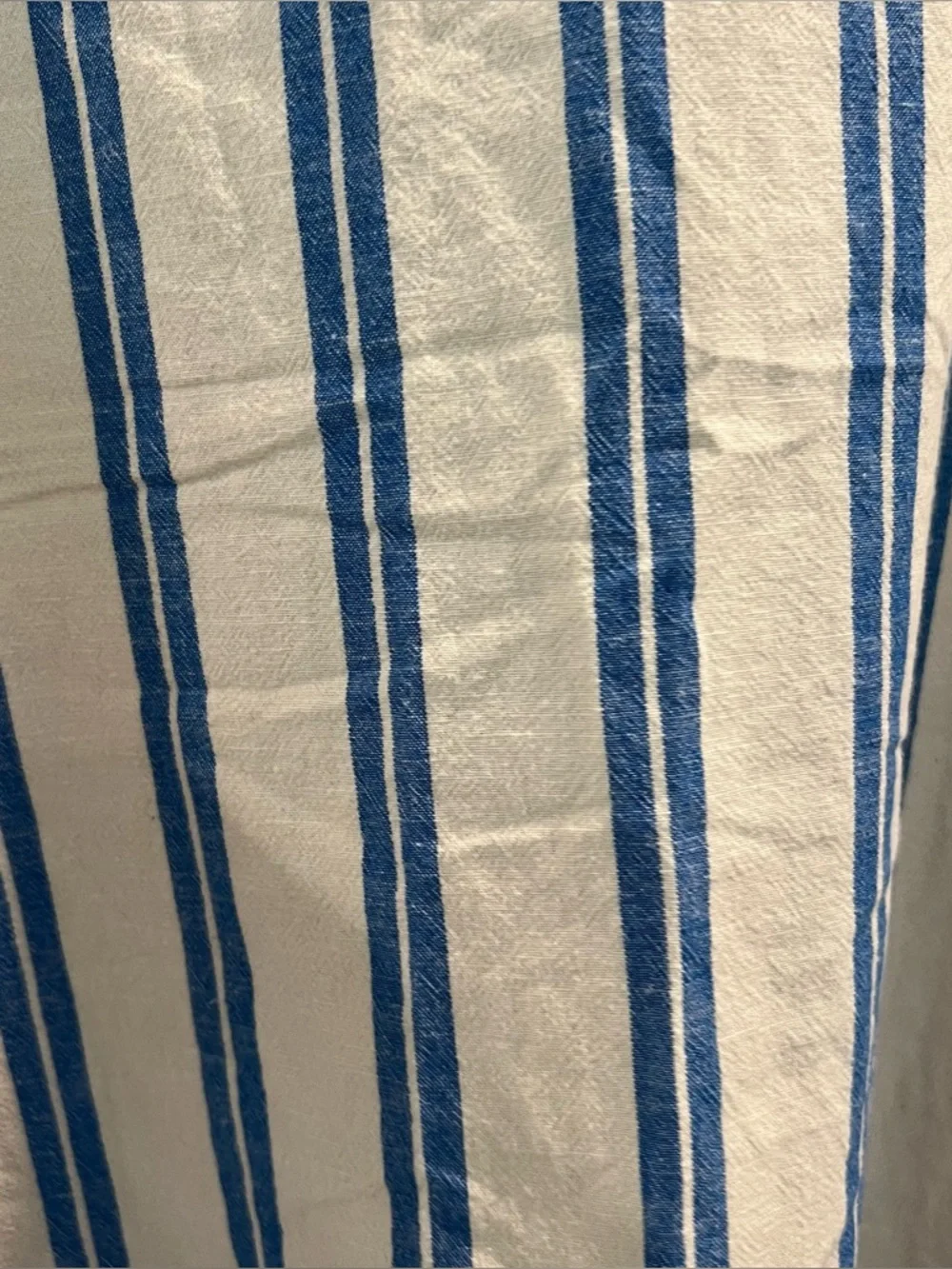 Lou & Grey (Loft) Sleeveless Blue & White Striped Linen Midi Dress - Picture 3 of 5